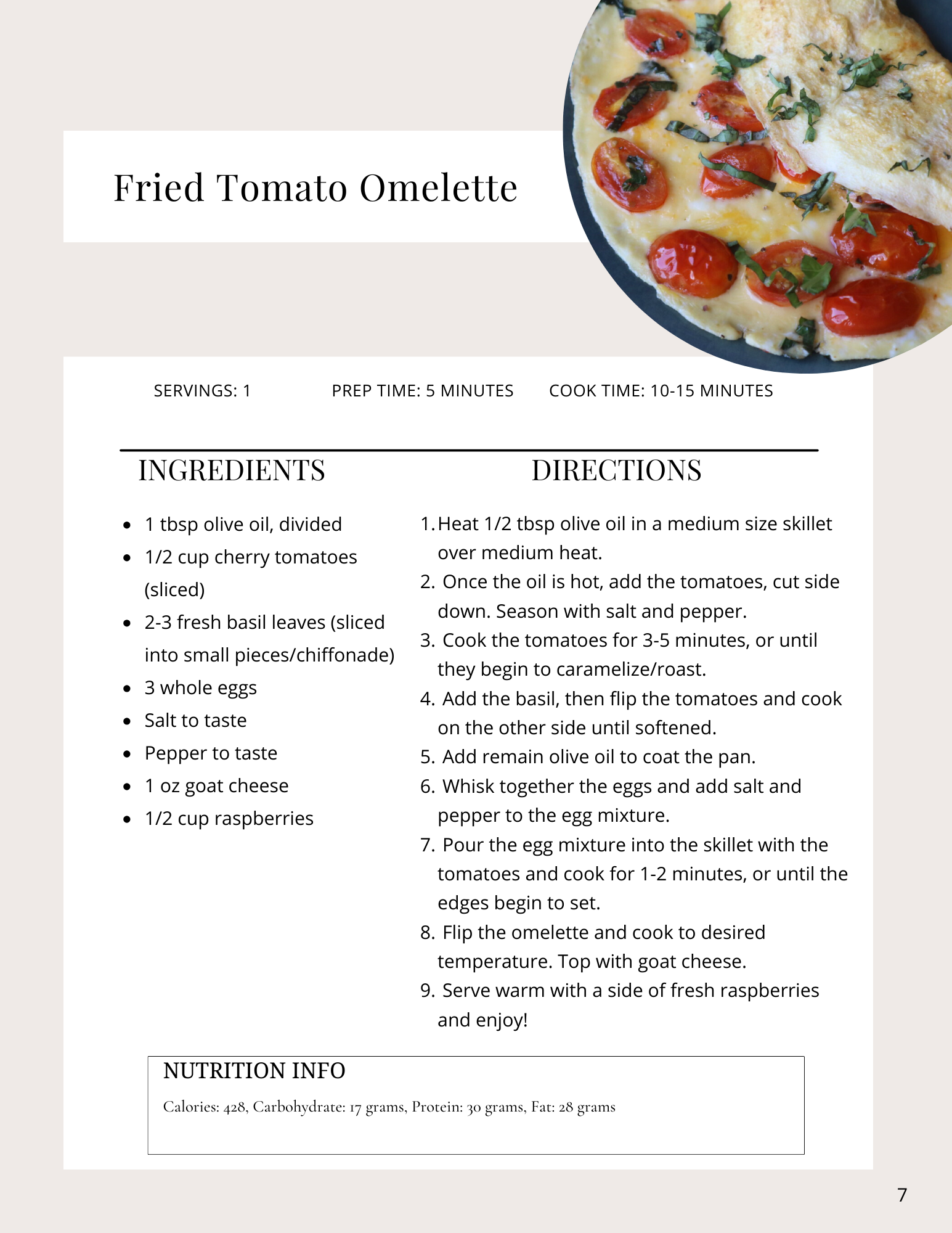 Fried Tomato Omelette: